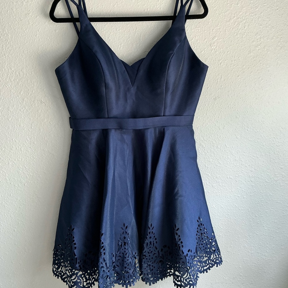 Sherri Hill Midnight Blue Mini Dress